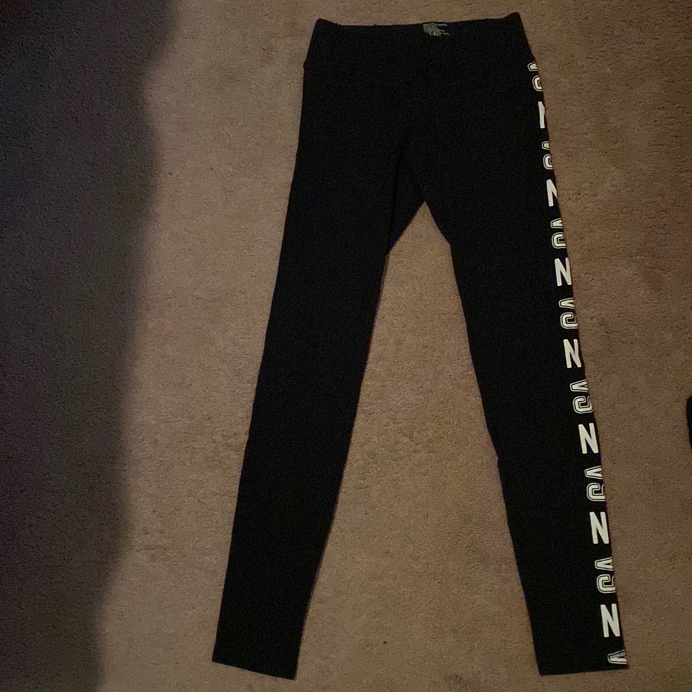 Victoria Secret New York Black Cotton Blend Stretch Workout/Yoga Pants
